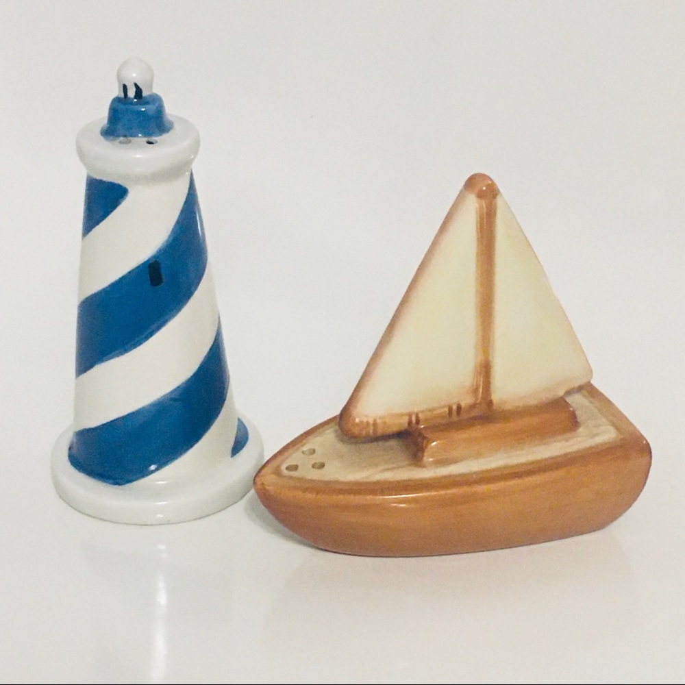 Lighthouse Sailboat Salt & Pepper Shaker Set